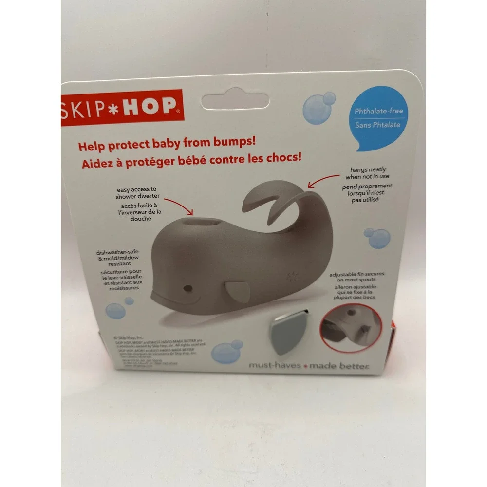 NWT Skip Hop Moby Bath Rinser & Spout Cover Set Grey Whale 235051 235103
